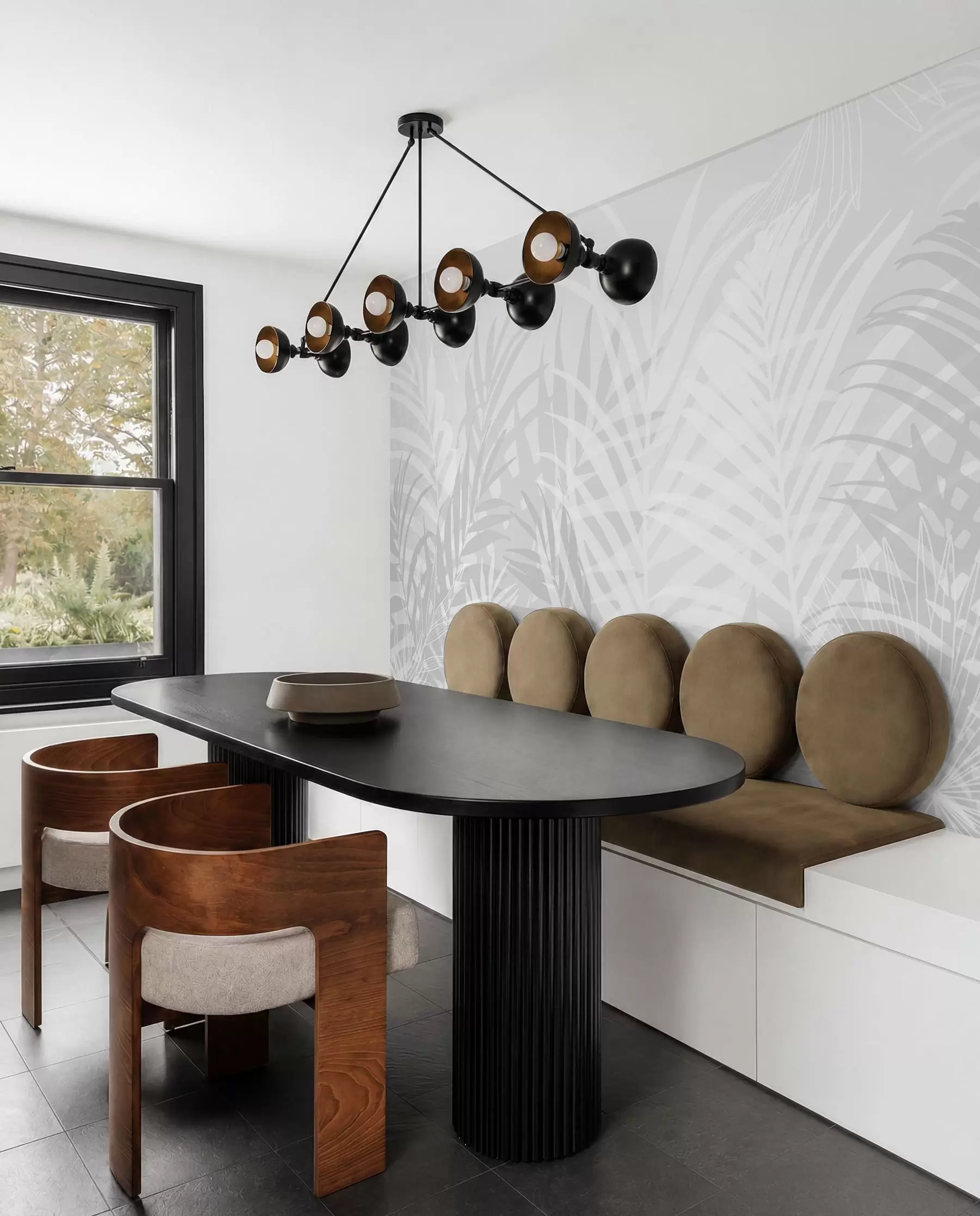 wall murals Trendy tropical leaves gray color w02026v1