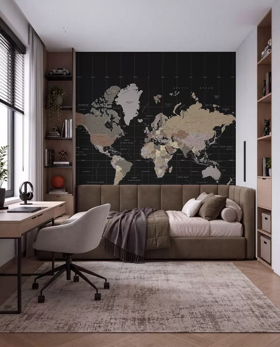 wall murals World map with diverse countries outlined u99477d1