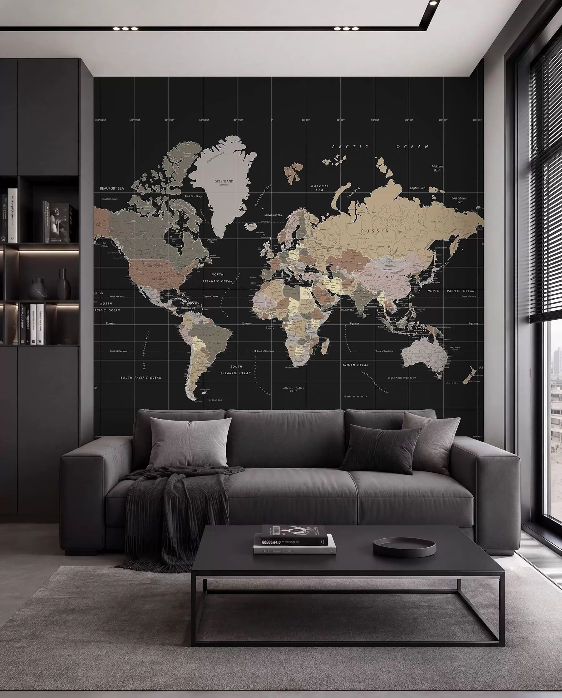 wall murals World map with diverse countries outlined u99477d1