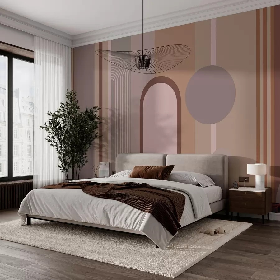 wall murals Abstract geometric design in soft tones w00466