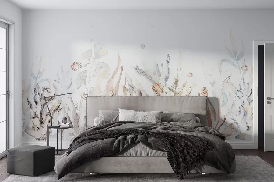 wall murals Underwater serenity in soft hues w00881