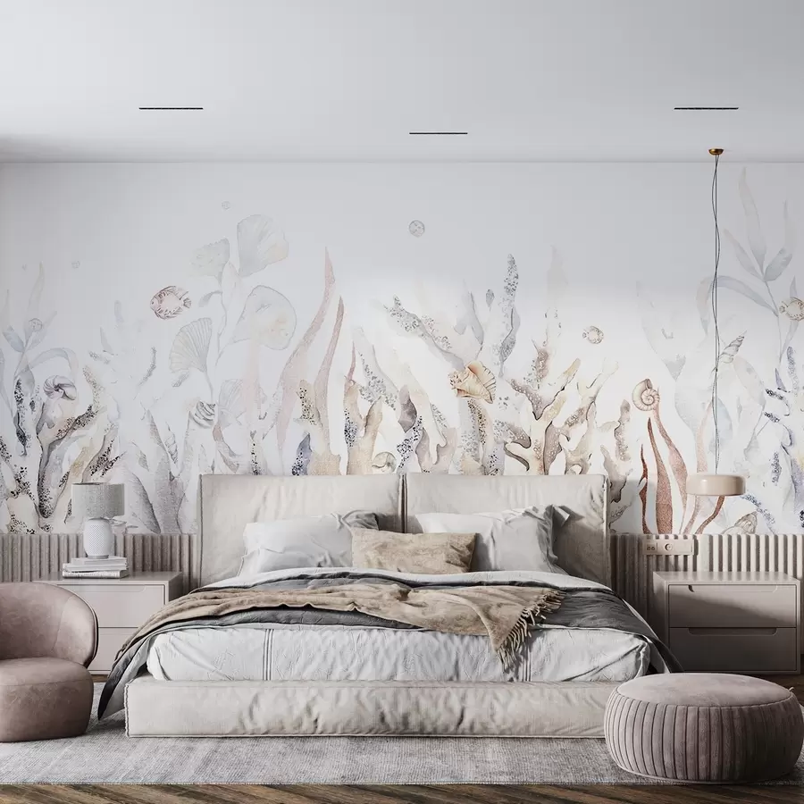 wall murals Underwater serenity in soft hues w00881