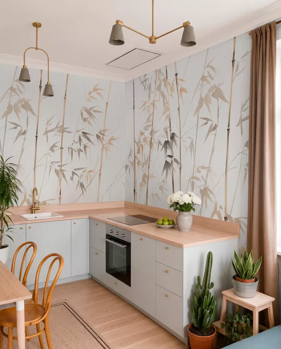 wall murals Watercolor bamboo w08390