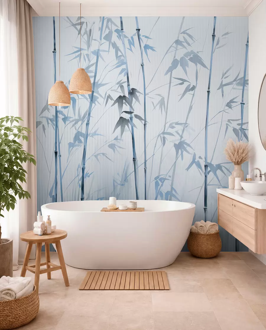 wall murals Watercolor bamboo w08390v1