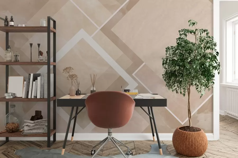 wall murals Geometry in beige tones w02062v1