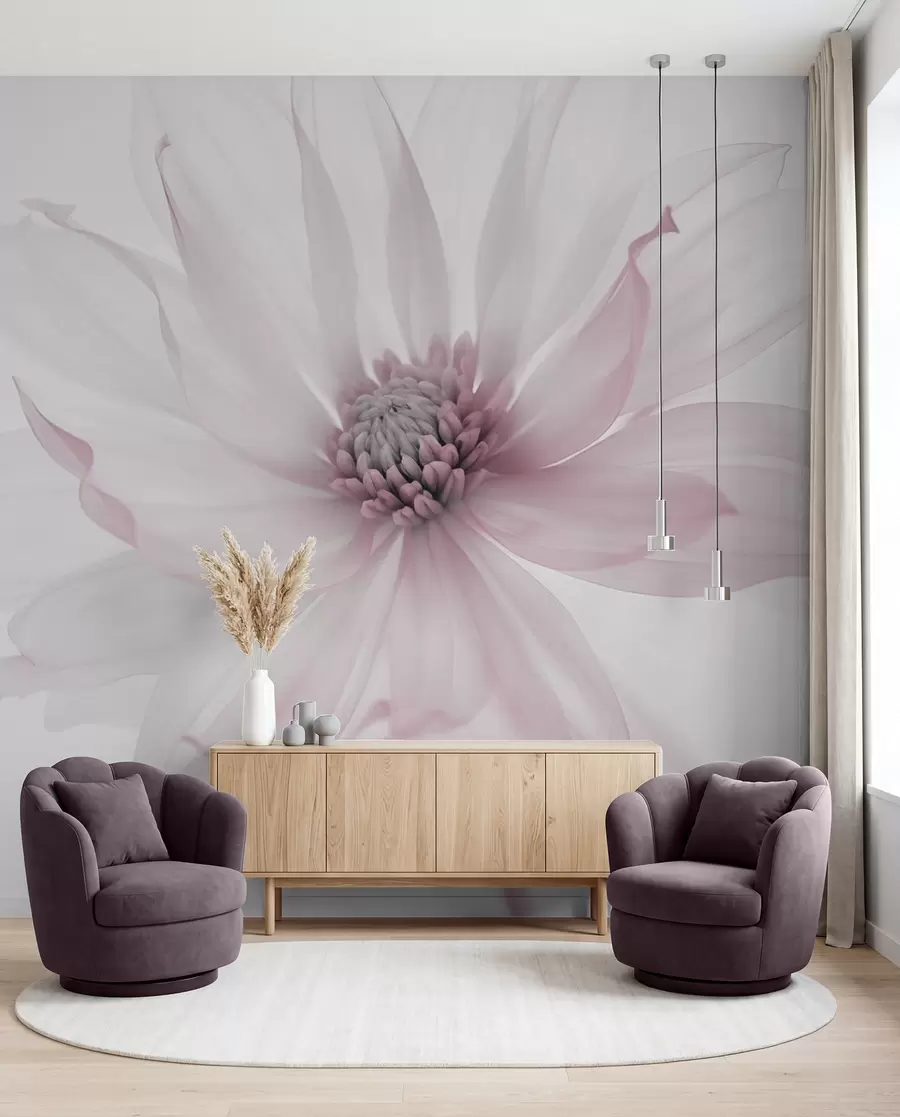 wall murals Delicate pink flower on light background w02077v2