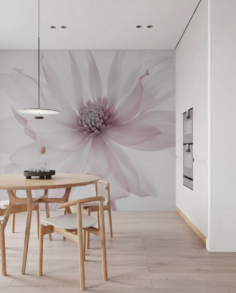 wall murals Delicate pink flower on light background w02077v2