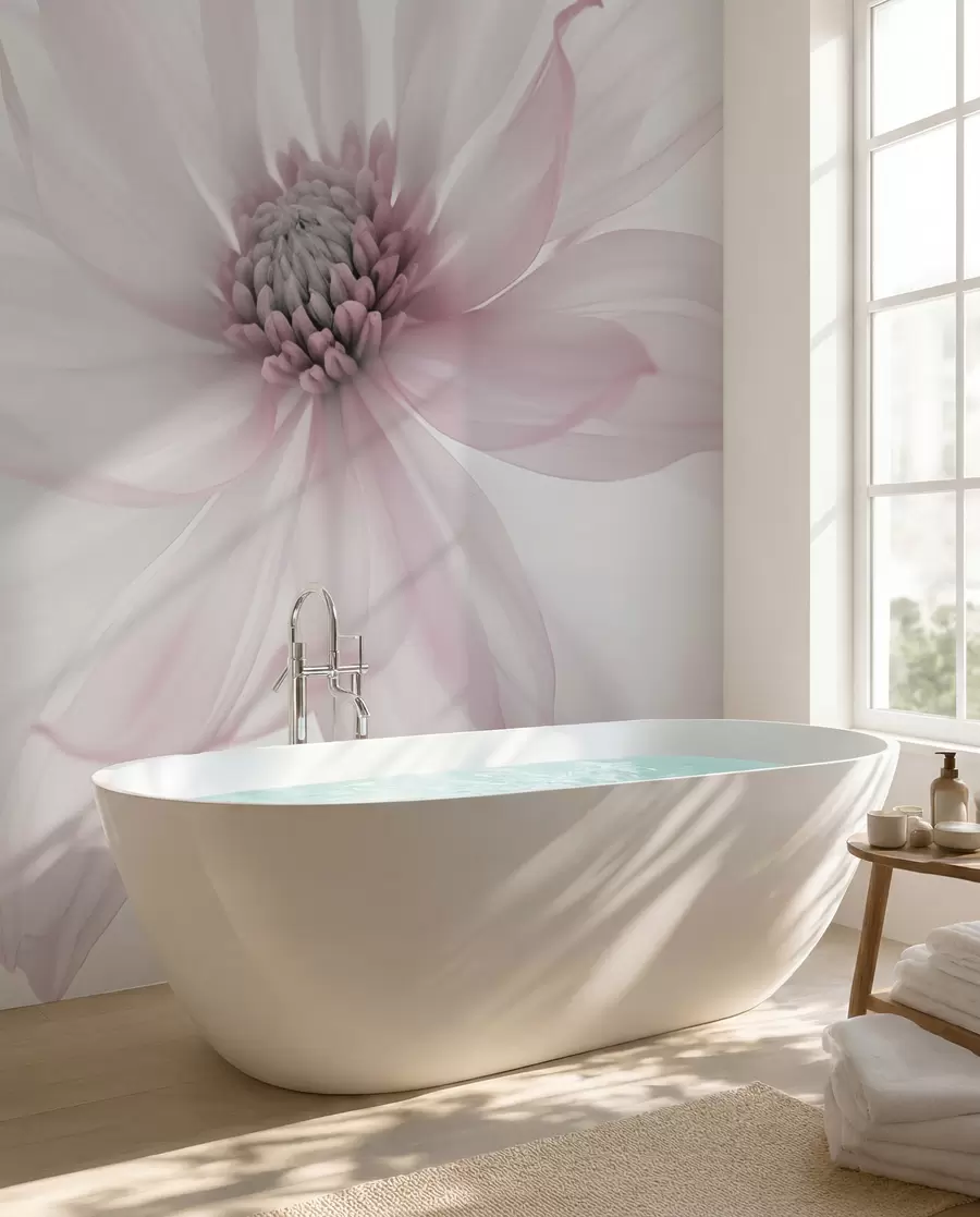 wall murals Delicate pink flower on light background w02077v2
