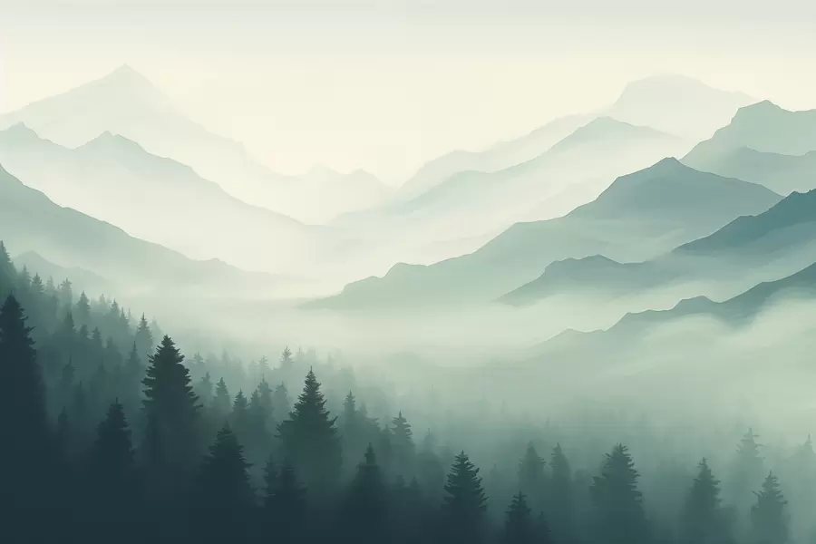 wall murals Forest and mountains w02186
