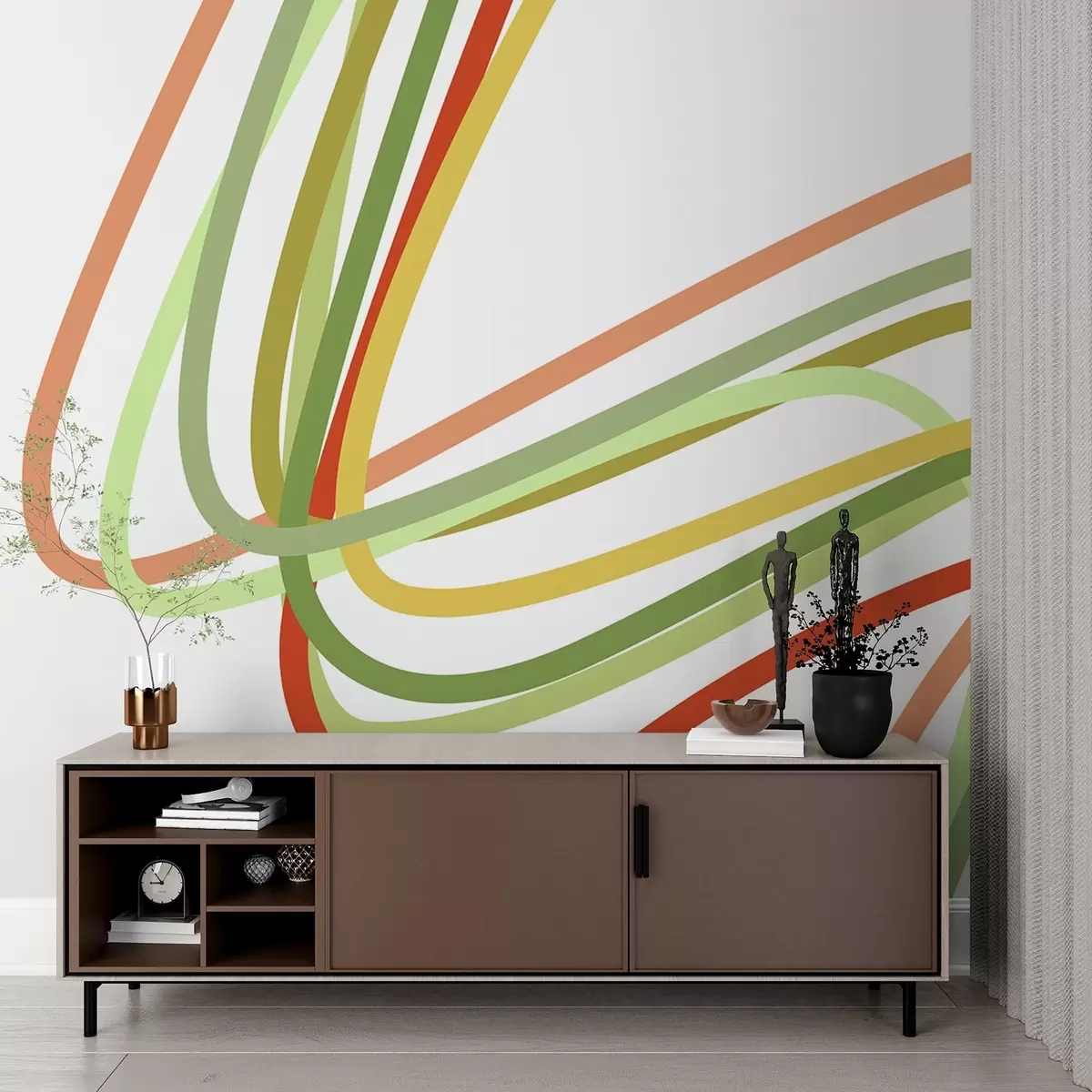 wall murals Abstraction of colored lines w02175