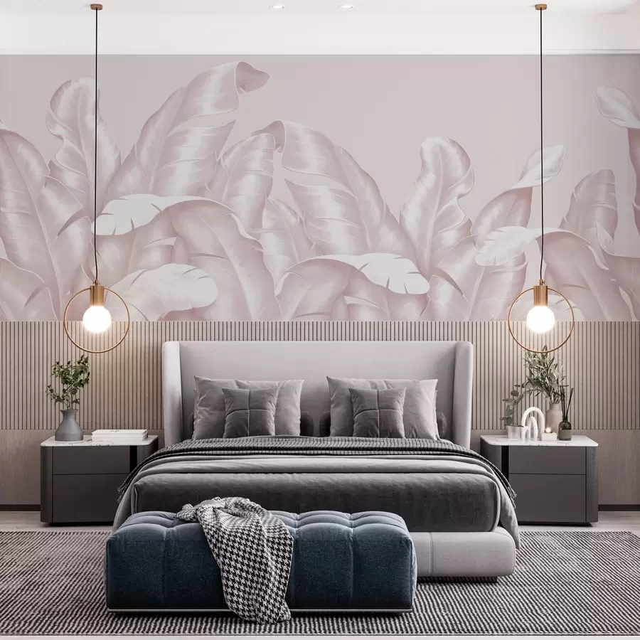 wall murals Elegant leaves in soft hues w00019v4