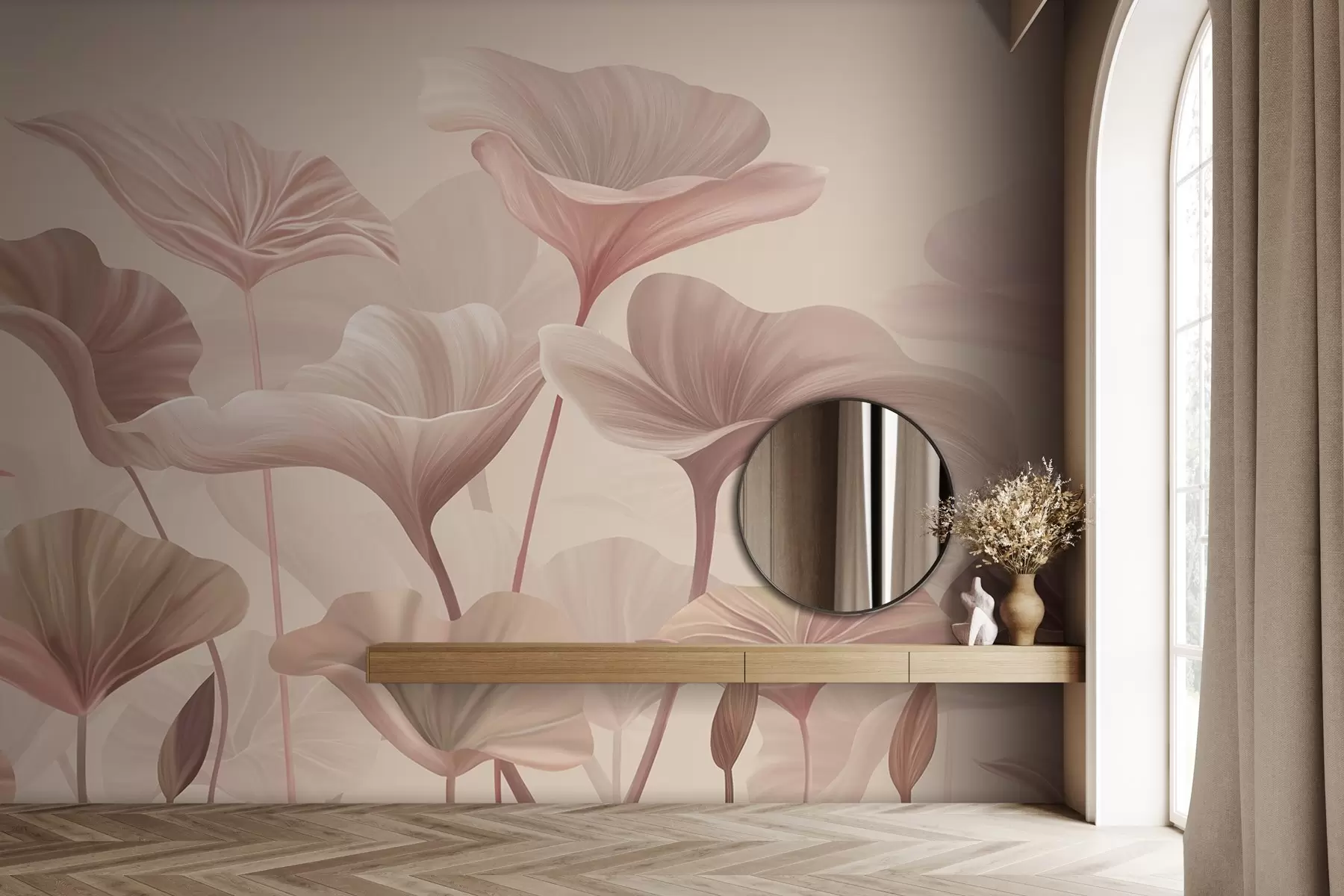 wall murals Soft petals in gentle hues w00385v1