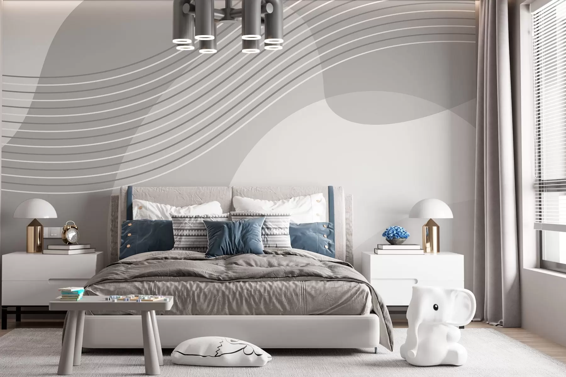 wall murals Abstract design in soft gray tones w00826v1