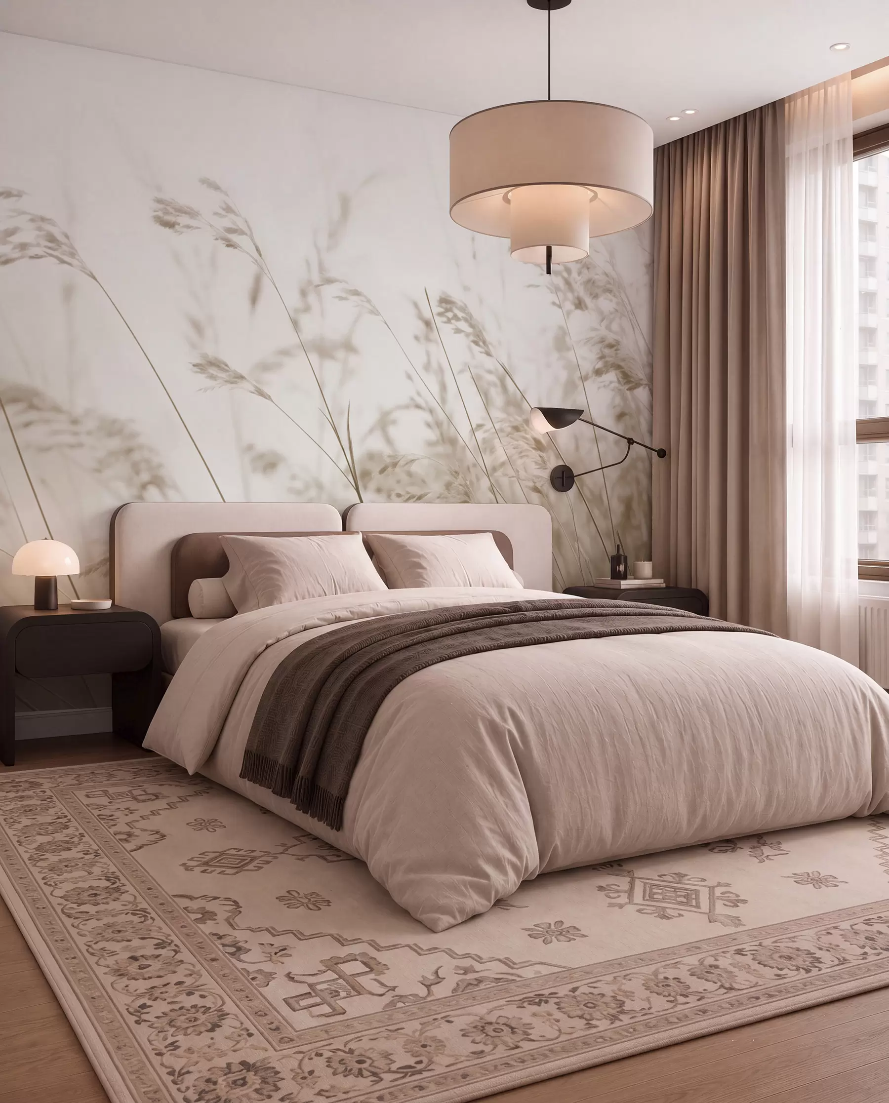 wall murals Field grasses at a foggy dawn w02250