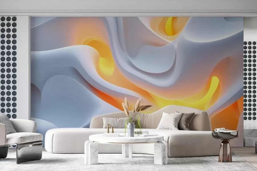wall murals Abstract urban waves with simulated inner glow w02249