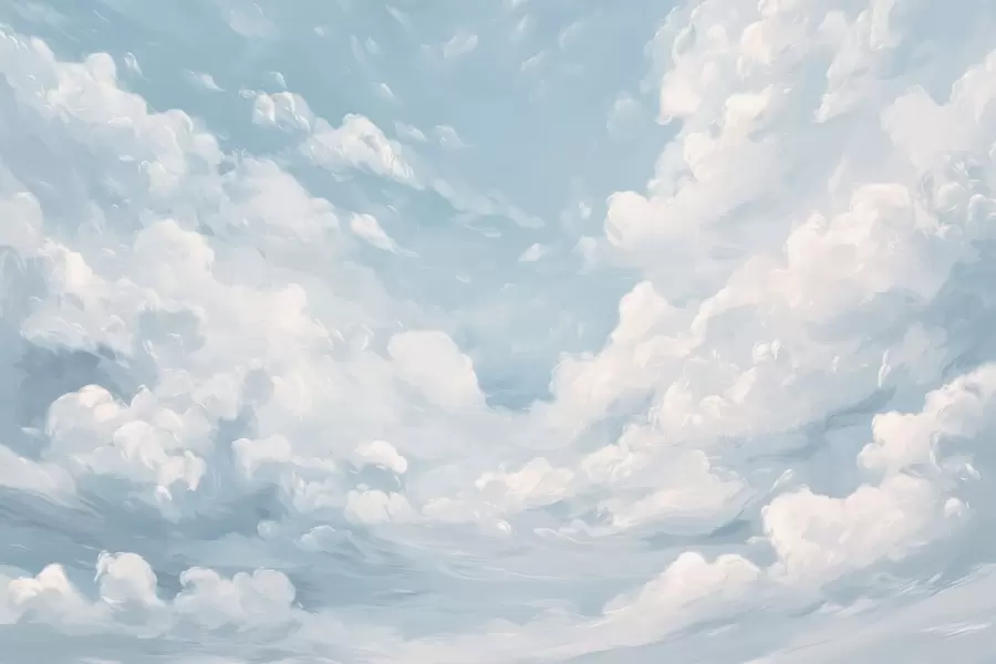 wall murals Blue sky with simulated oil brushstrokes w02313
