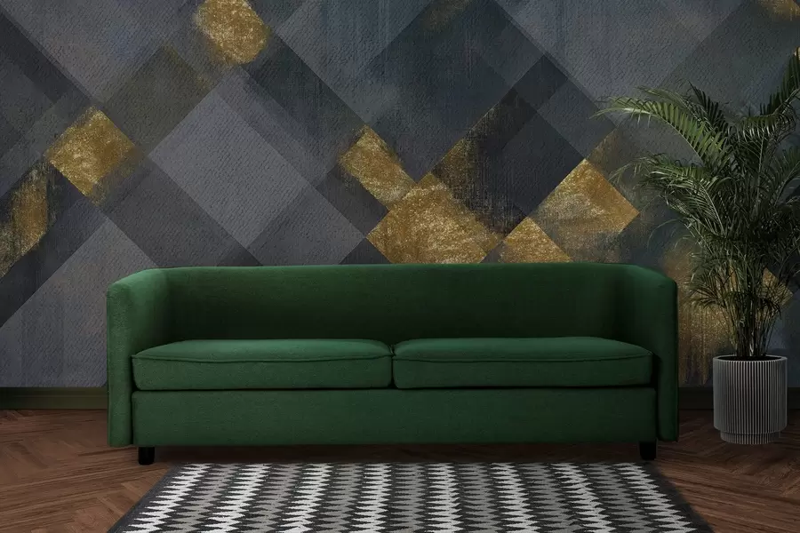 wall murals modern geometry in a luxurious style with a blue tint w02340