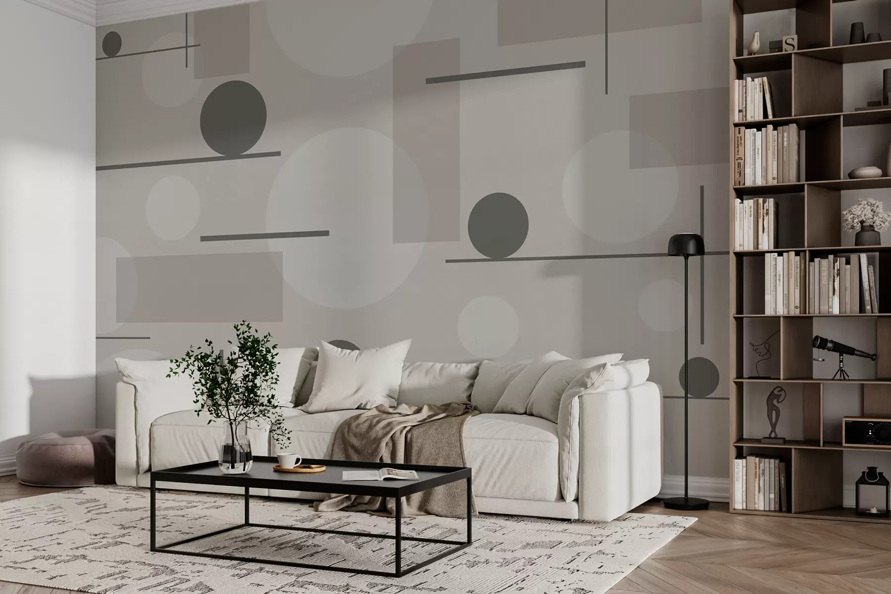 wall murals Geometric shapes in pastel colors w02321
