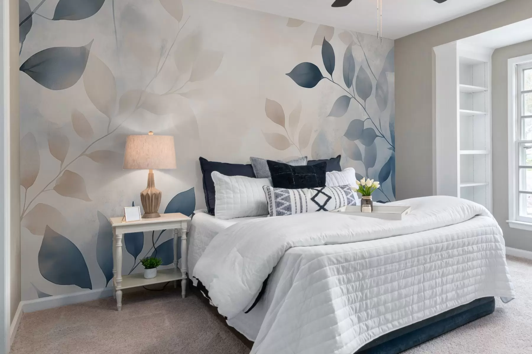 wall murals delicate leaves in watercolor technique w02453