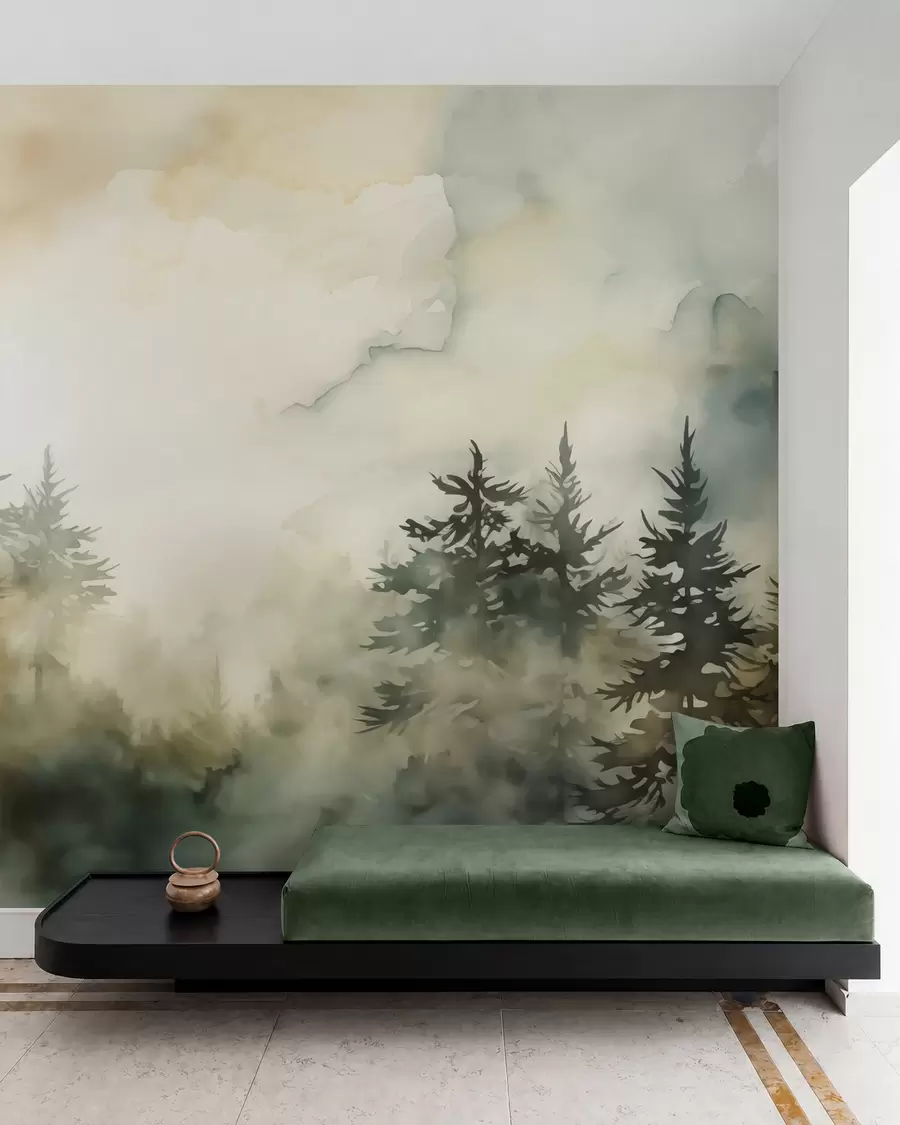 wall murals Forest imitation painting watercolor w02473
