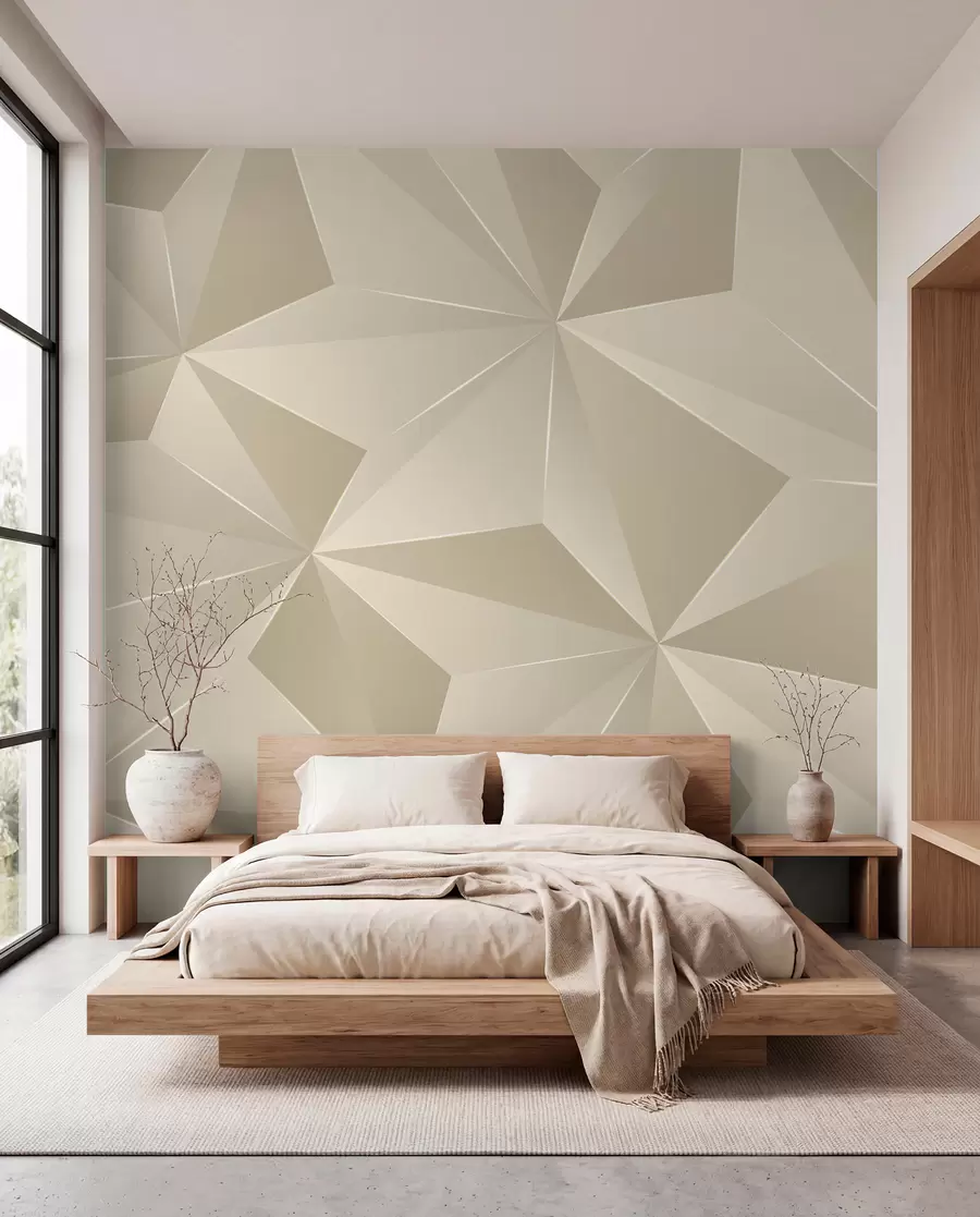 wall murals Beige geometric relief u42449