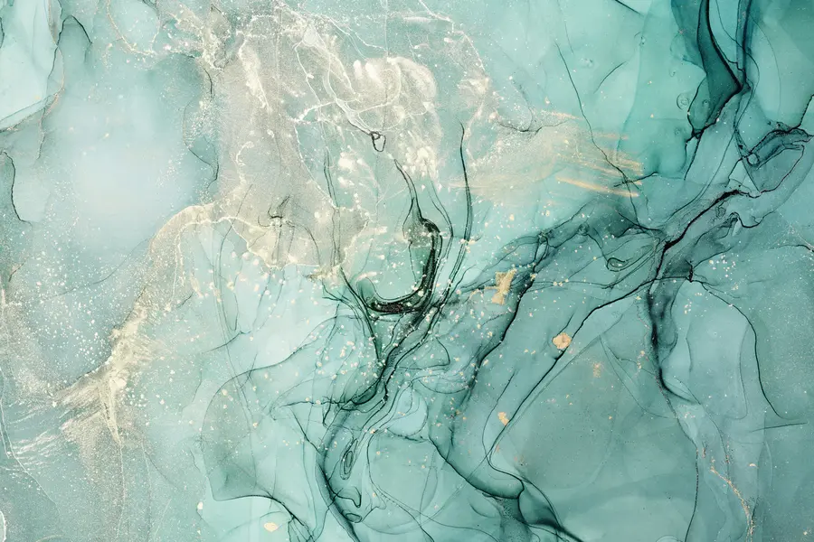 wall murals Turquoise marble with a fine haze u51399