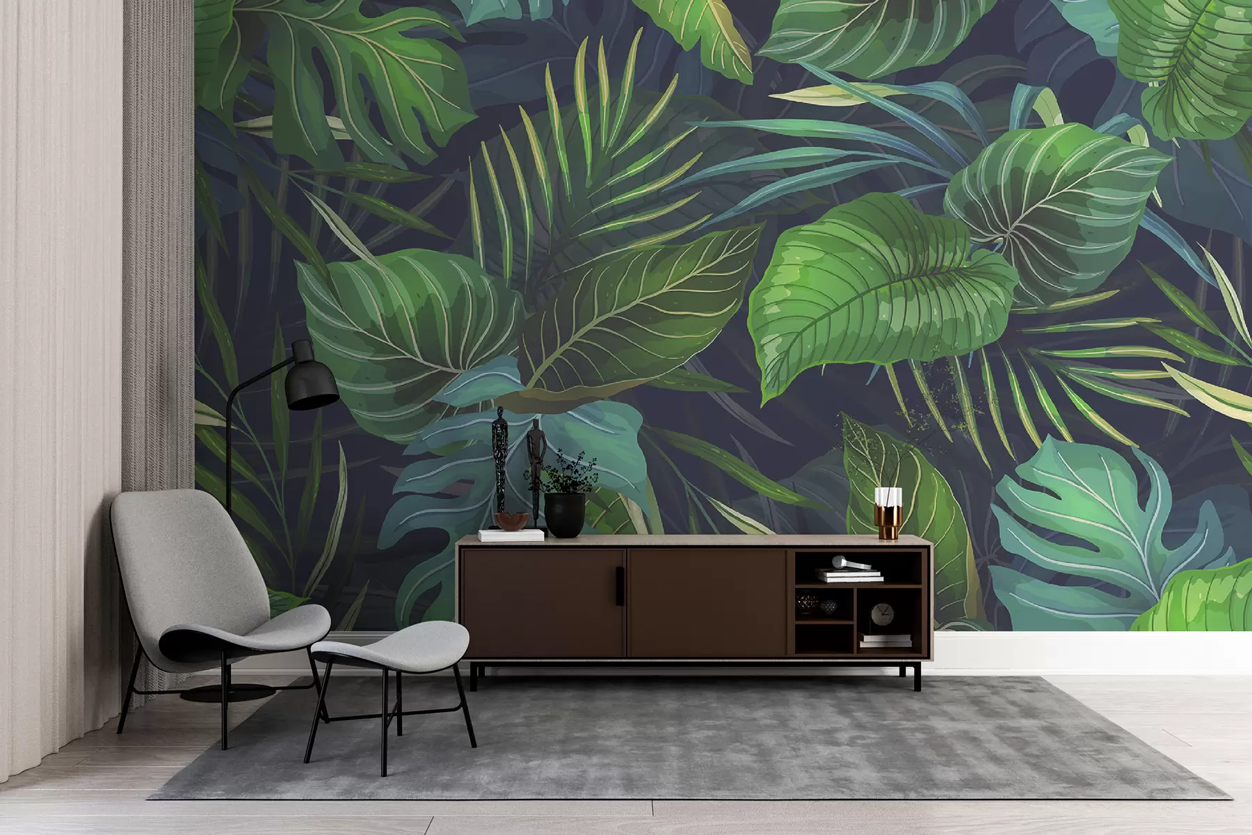 wall murals Succulent tropical leaves u51864