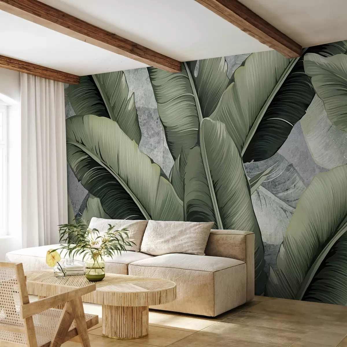 wall murals banana leaves w08511