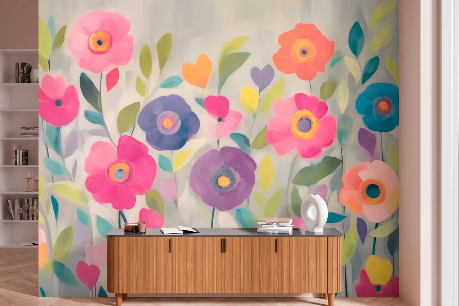 wall murals Colorful flowers w08541