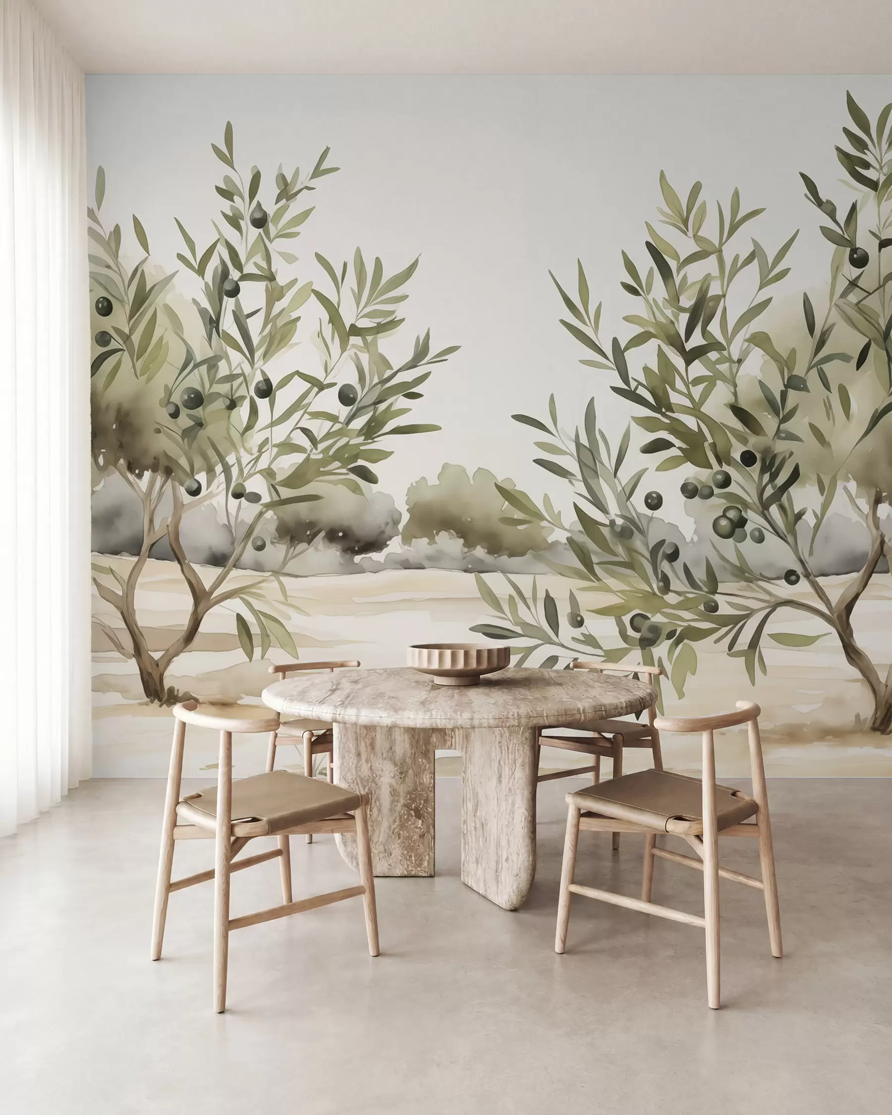 wall murals Olive trees abstract imitation watercolor w02583