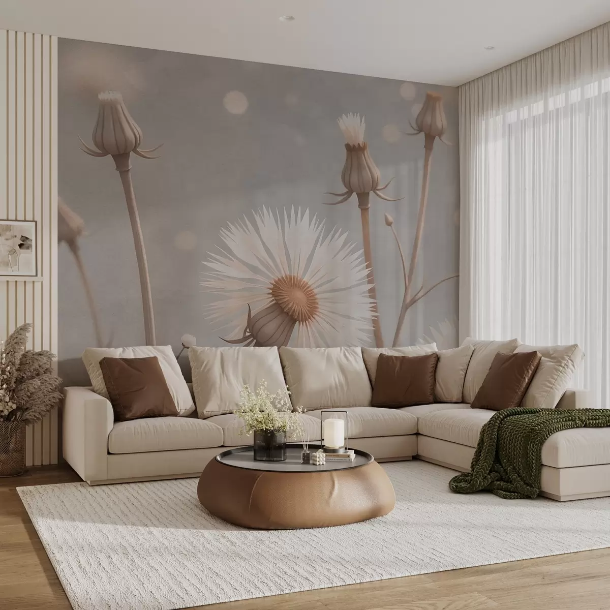wall murals Painted airy dandelions w02614v3