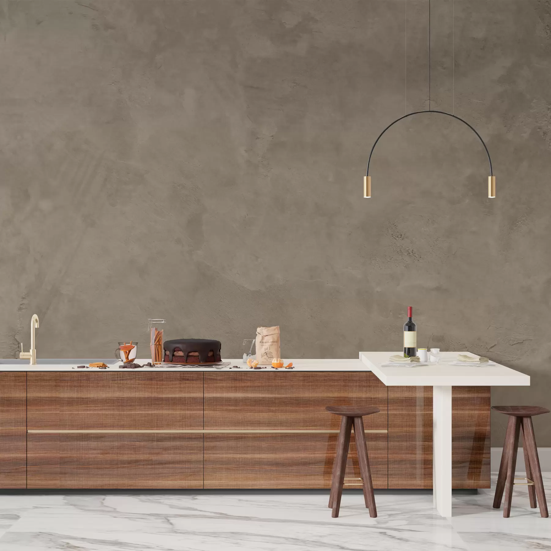 wall murals Brown and beige background with concrete wall effect w02553v3