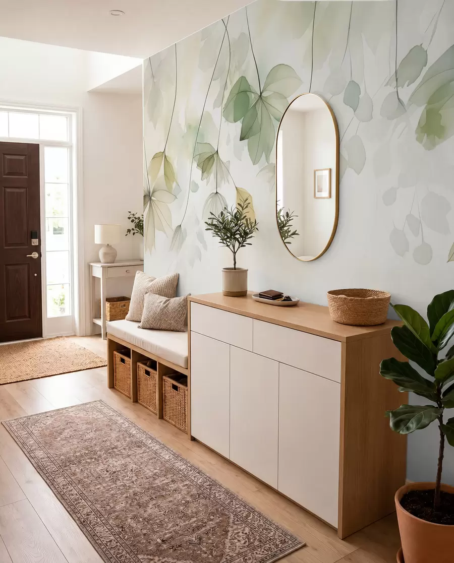 wall murals Abstract vegetation imitation of watercolor w02637