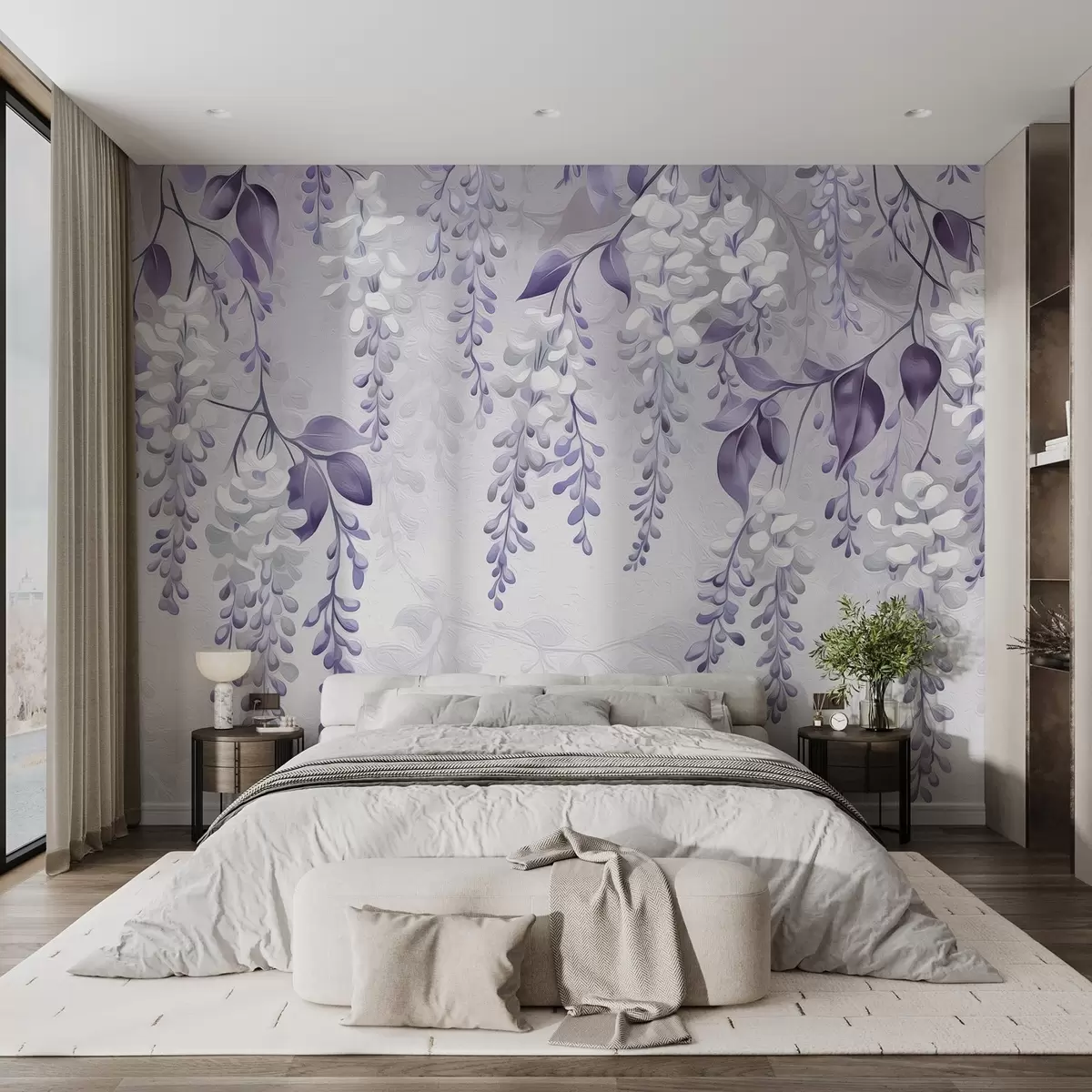 wall murals Stylized painted flowering branches w02627v1