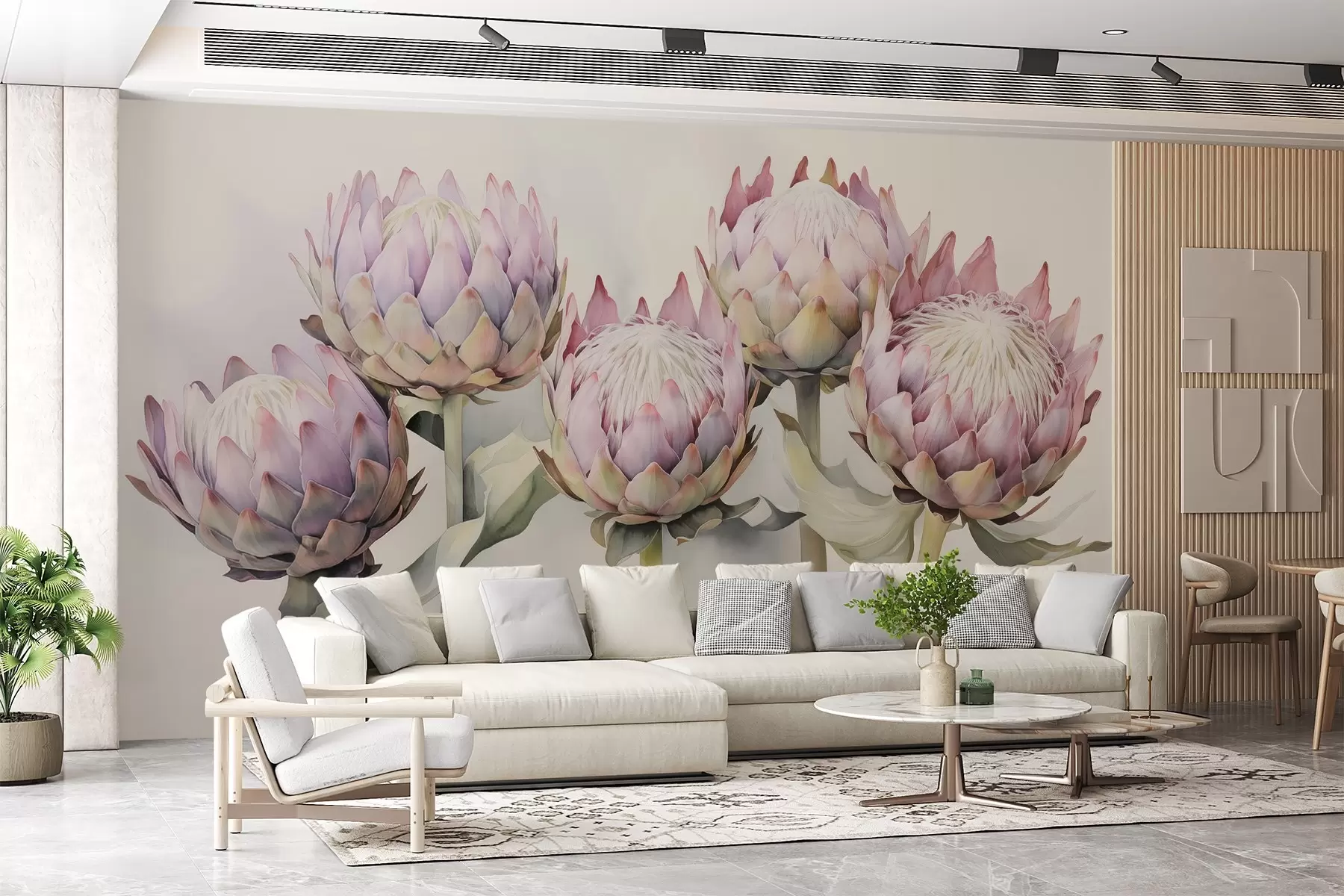 wall murals Gentle proteas watercolor w08593v1