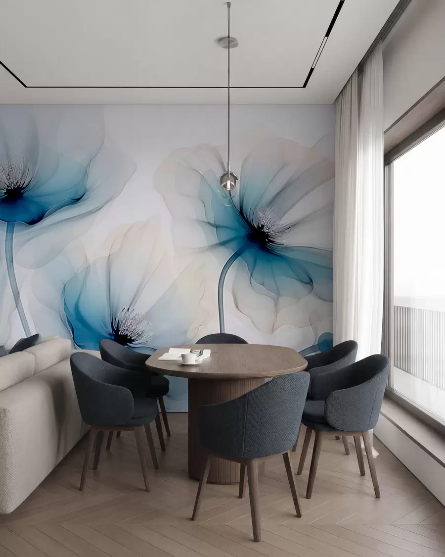 wall murals Transparent flowers w02696