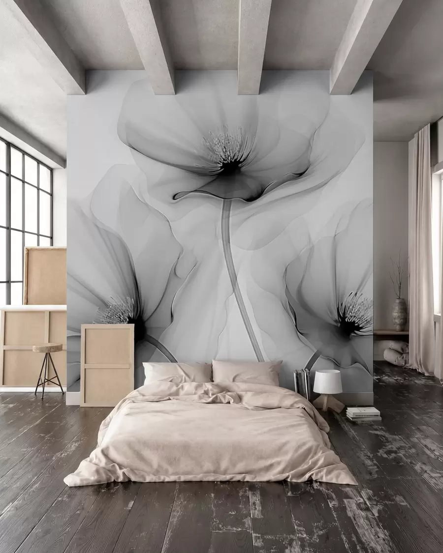 wall murals Transparent flowers w02696v2