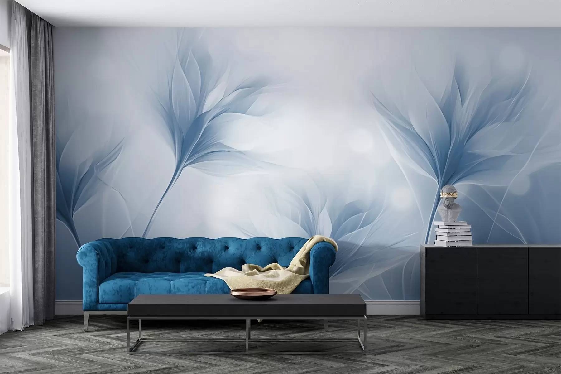 wall murals Soft transparent petals w02697v2