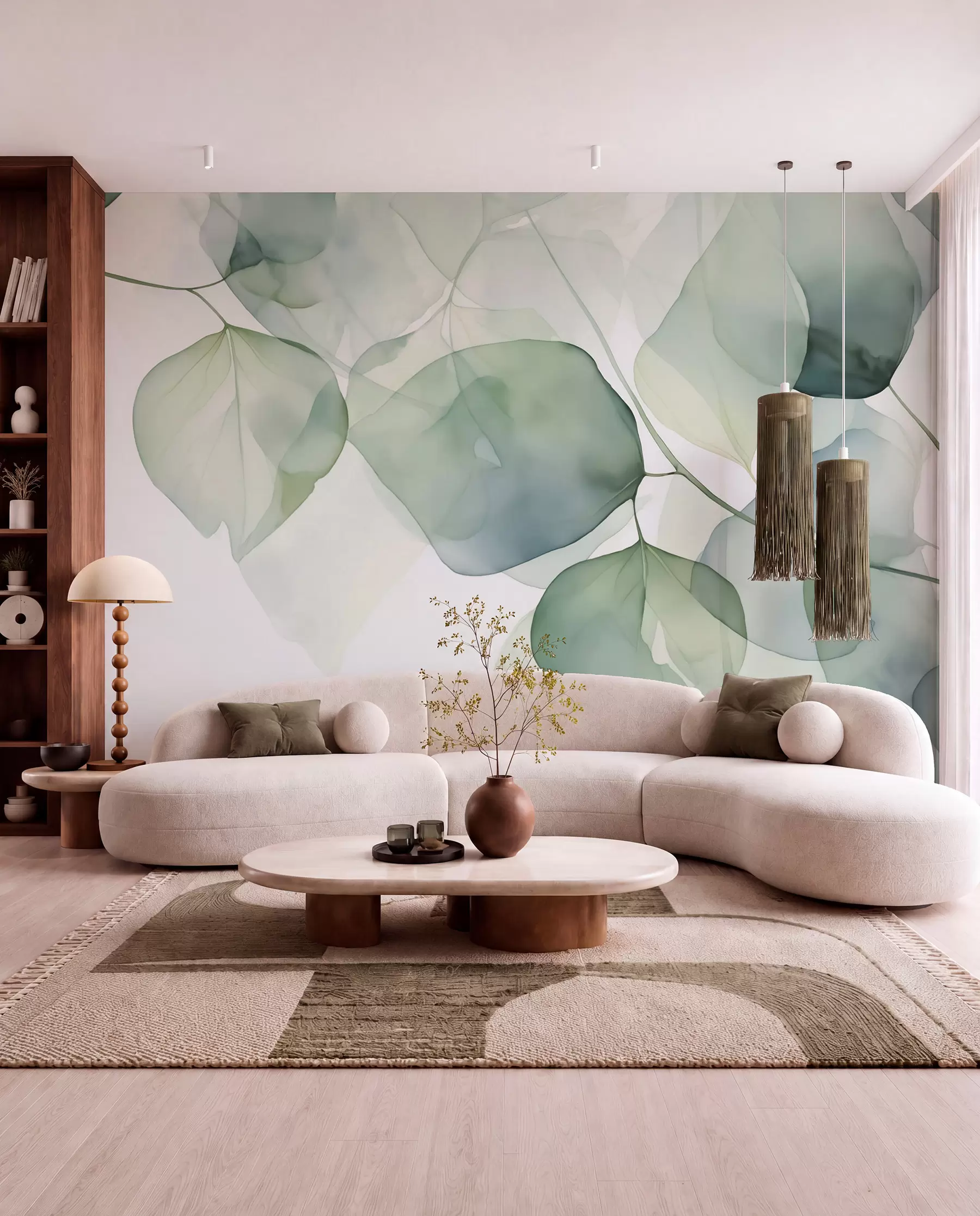 wall murals Leaves large abstract imitation of watercolor w02725