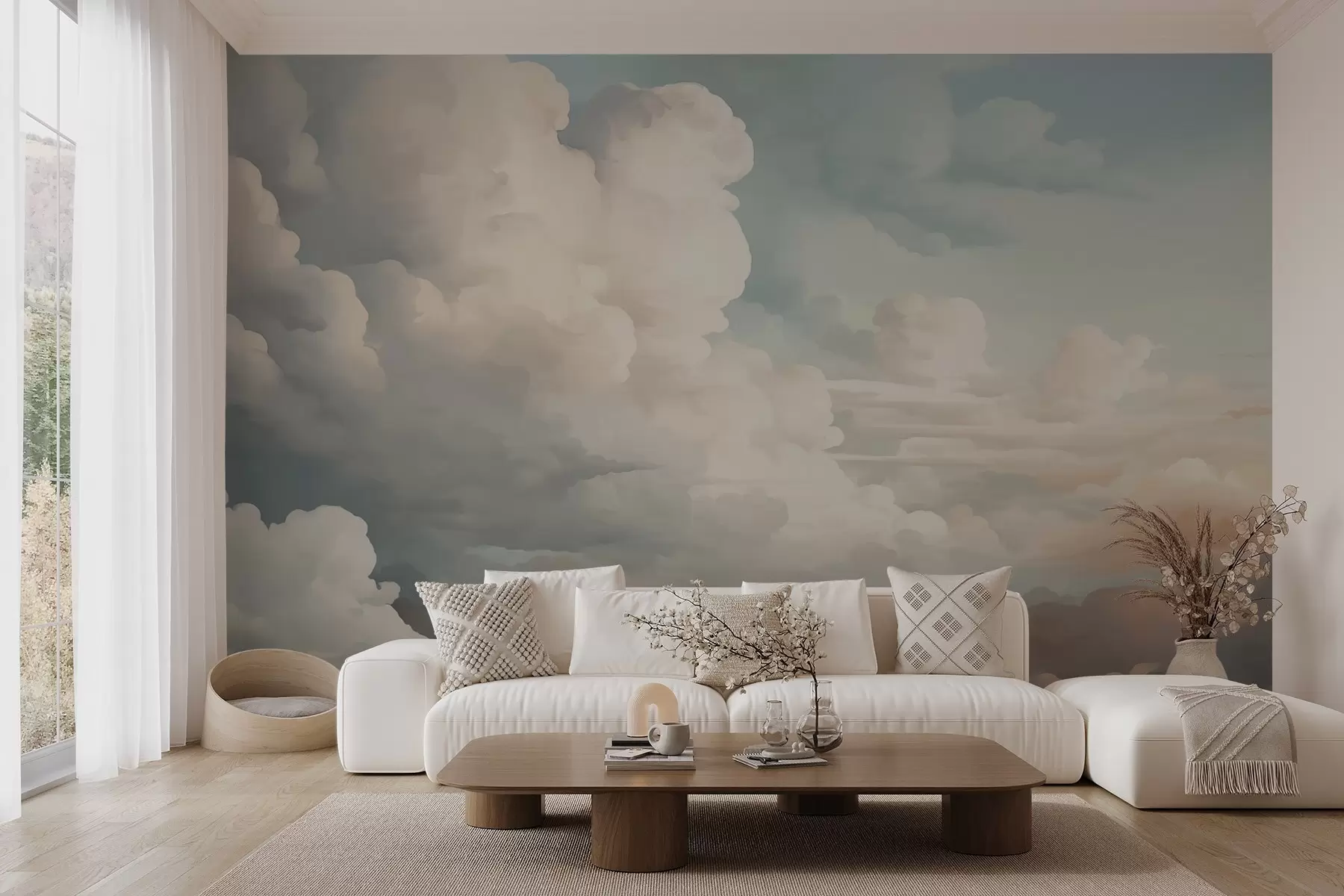 wall murals Large clouds imitation of painting w02731