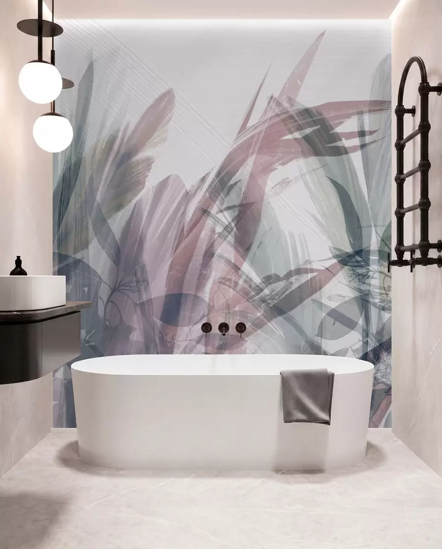 wall murals Soft foliage in gentle hues w00798v1