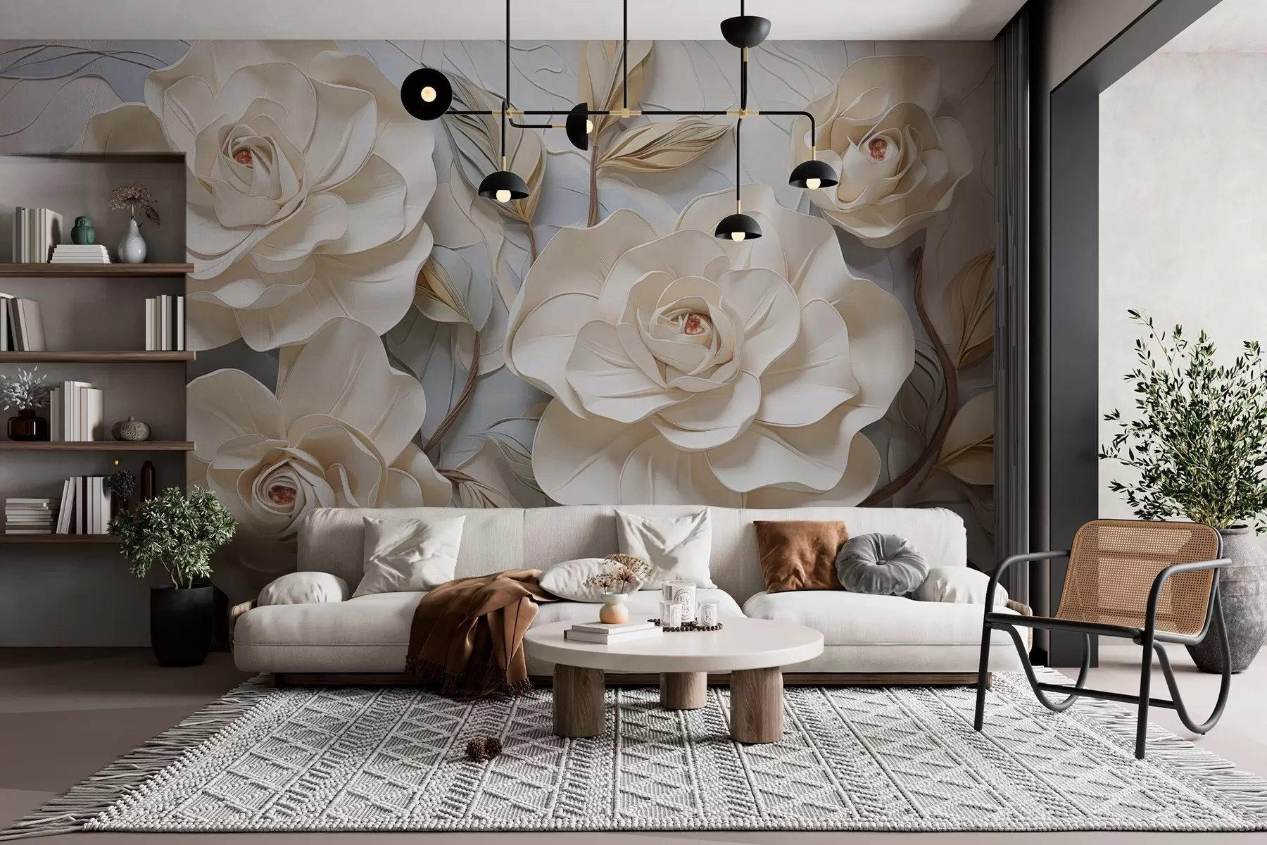 wall murals White roses w02798