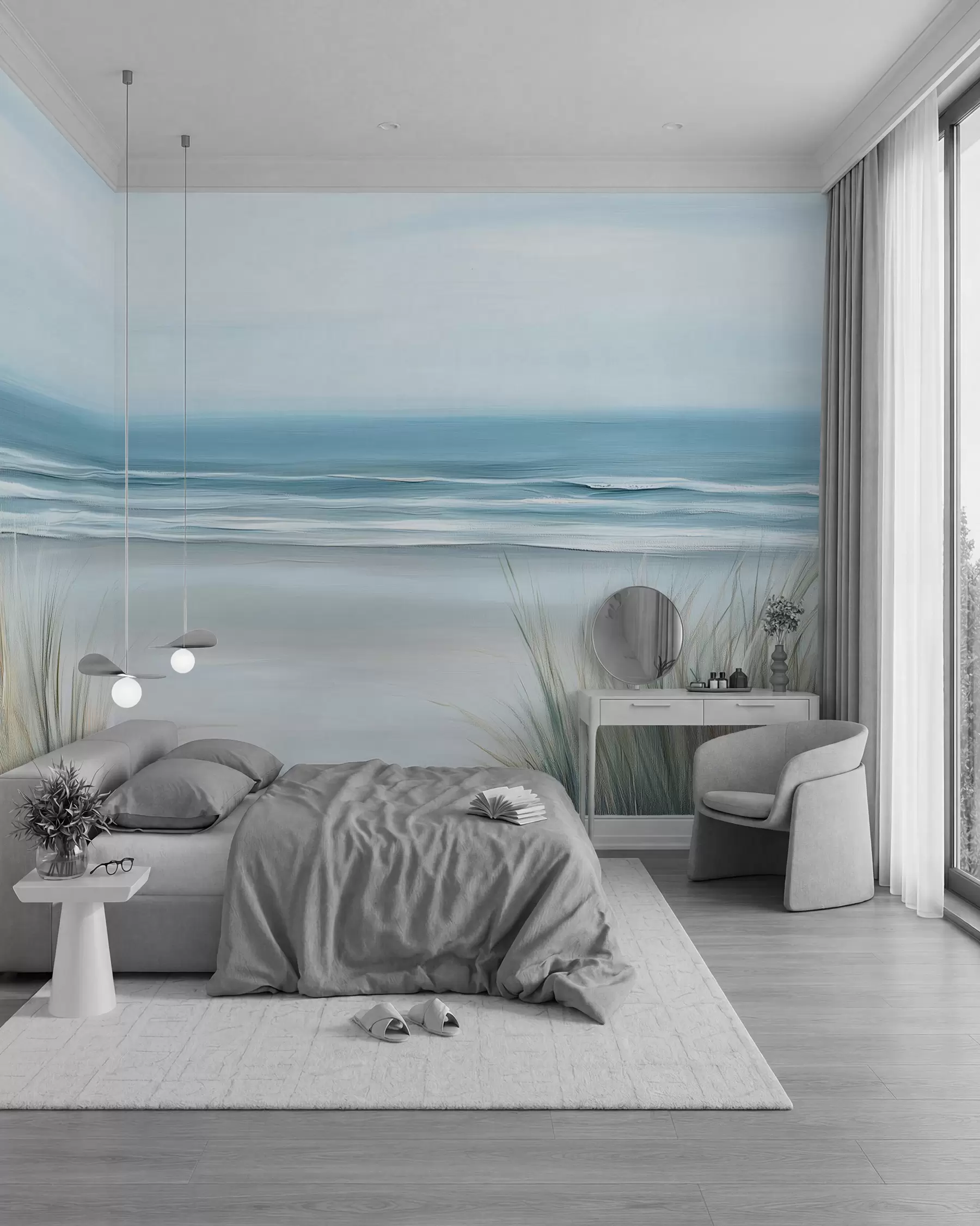 wall murals Landscape with a wild beach in the style of oil painting w02869