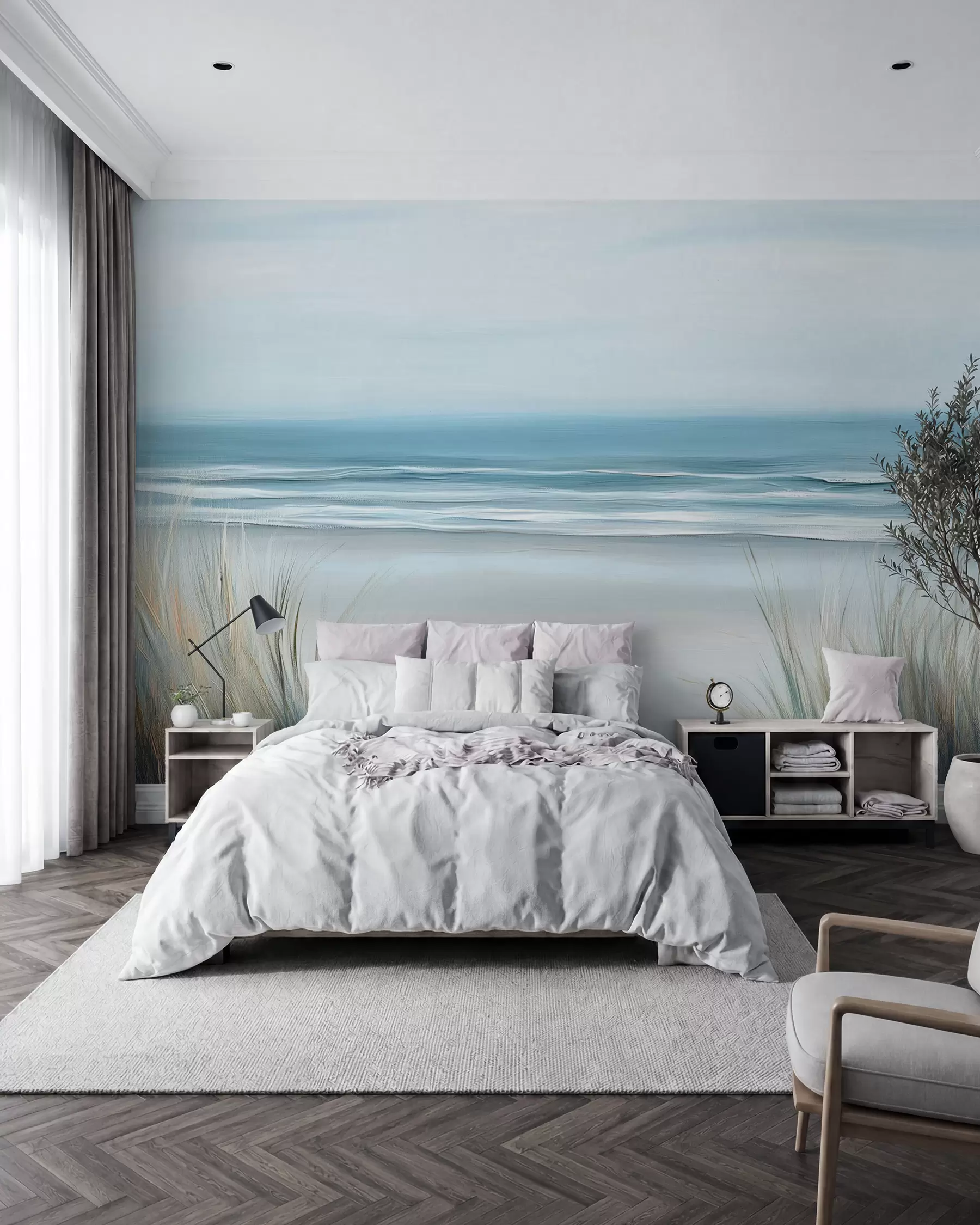 wall murals Landscape with a wild beach in the style of oil painting w02869