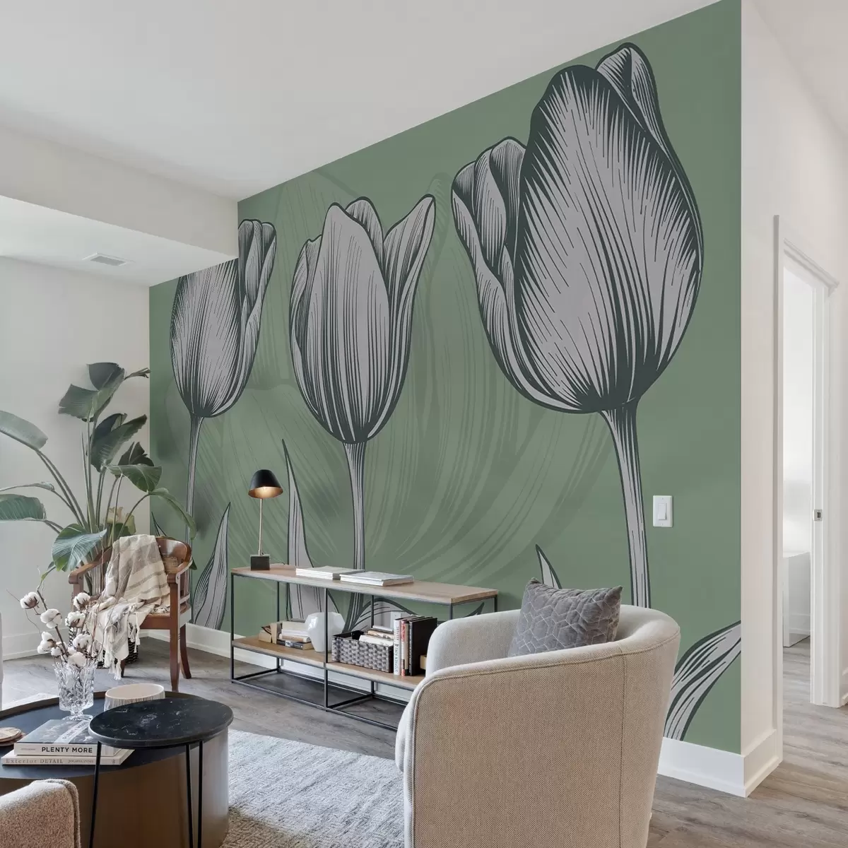 wall murals Elegant tulips w02786v1