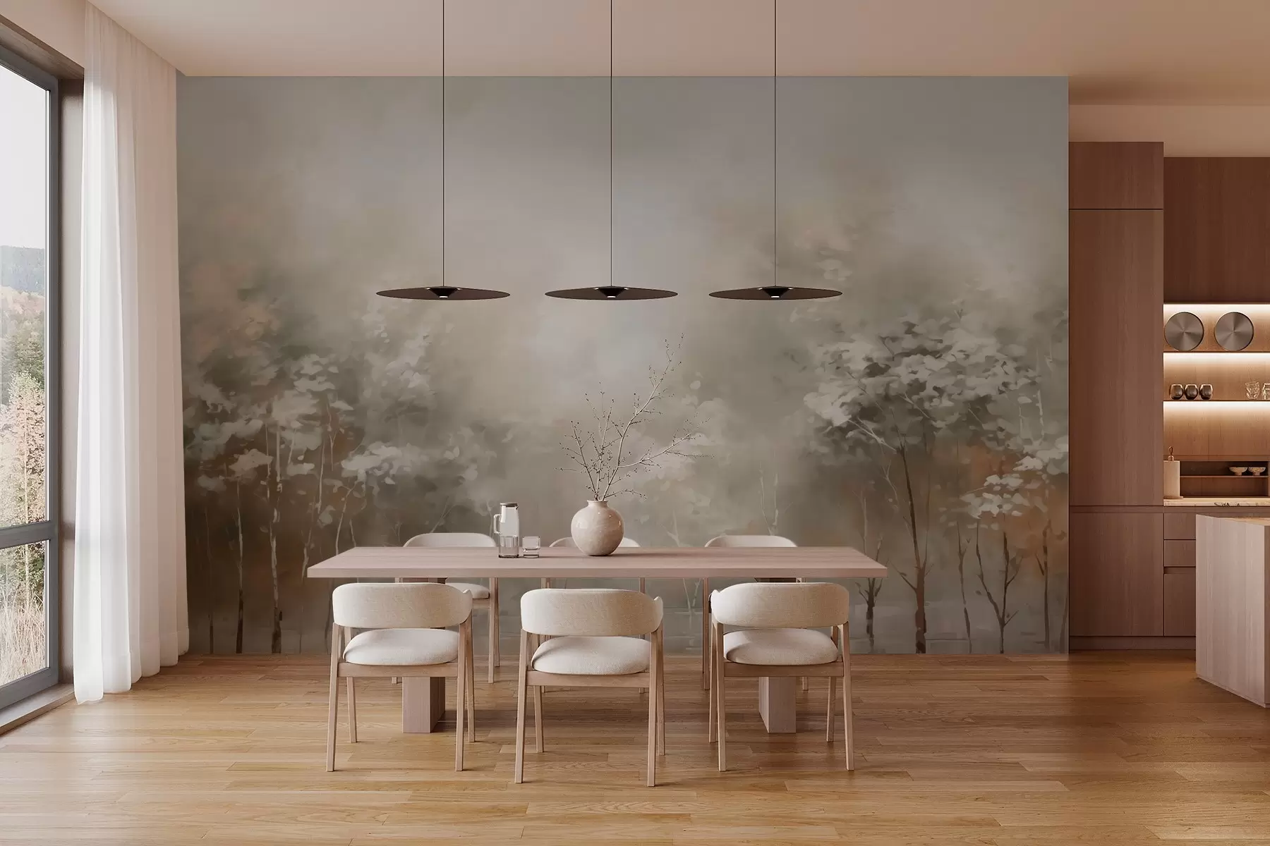 wall murals Garden abstract imitation of painting w02928