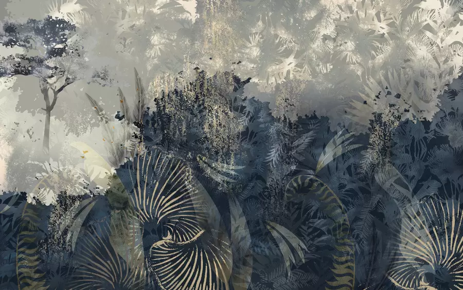 wall murals Magical Africa with rainforest and vector elements w02643