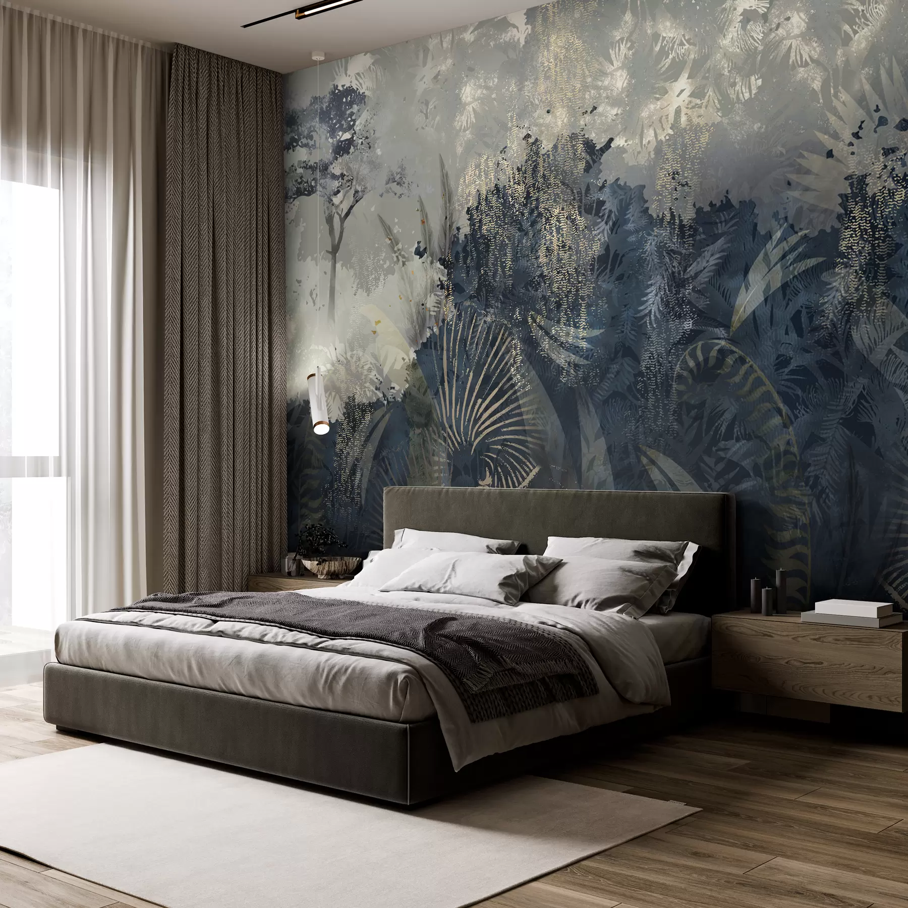 wall murals Magical Africa with rainforest and vector elements w02643