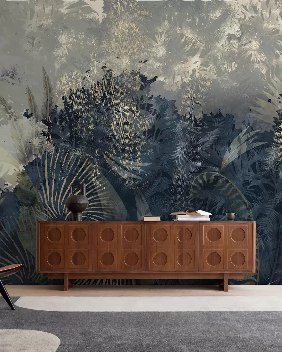 wall murals Magical Africa with rainforest and vector elements w02643