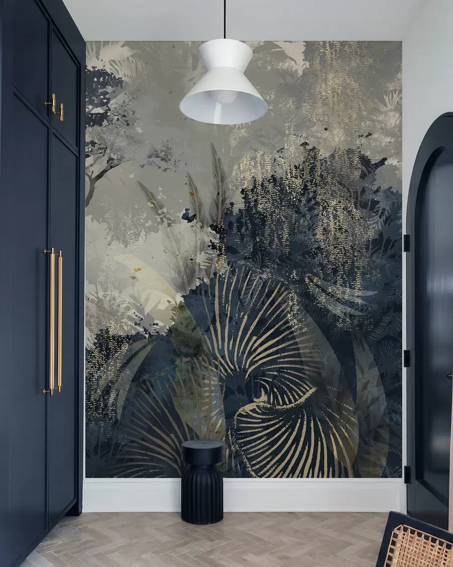 wall murals Magical Africa with rainforest and vector elements w02643